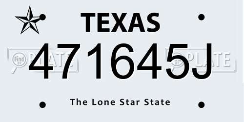 471645J Texas License Plate