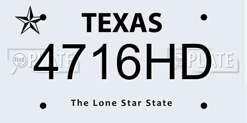 4716HD Texas License Plate