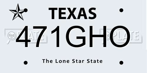 471GHO Texas License Plate