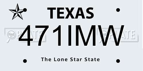 471IMW Texas License Plate