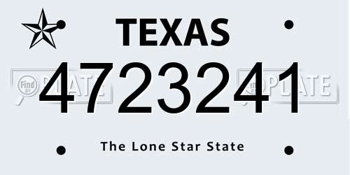 4723241 Texas License Plate