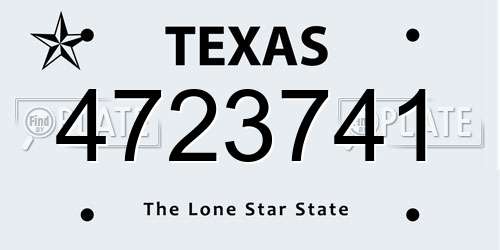 4723741 Texas License Plate