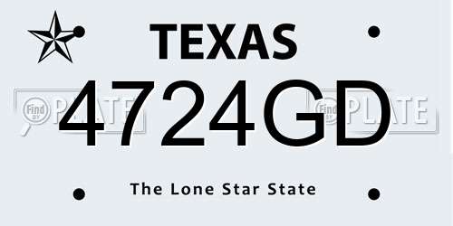 4724GD Texas License Plate