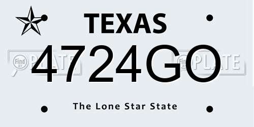 4724GO Texas License Plate
