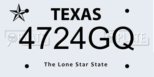 4724GQ Texas License Plate