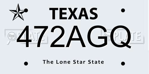 472AGQ Texas License Plate
