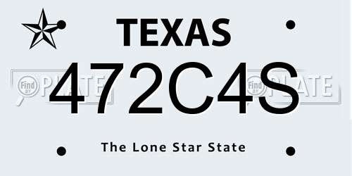 472C4S Texas License Plate
