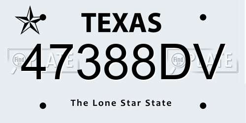 47388DV Texas License Plate