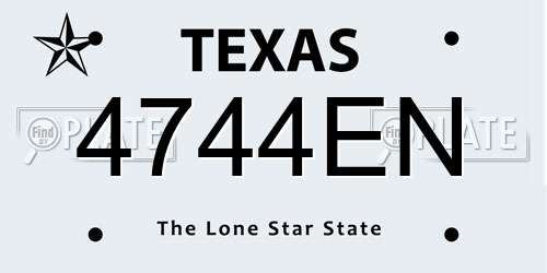 4744EN Texas License Plate