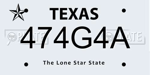 474G4A Texas License Plate