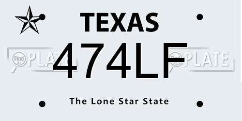 474LF Texas License Plate