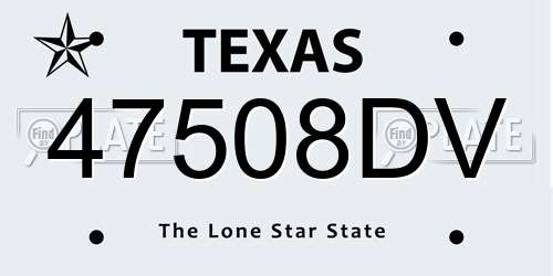 47508DV Texas License Plate