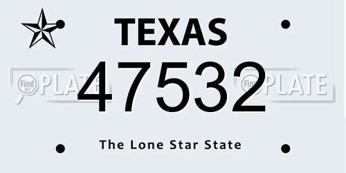 47532 Texas License Plate