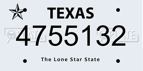 4755132 Texas License Plate