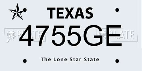 4755GE Texas License Plate