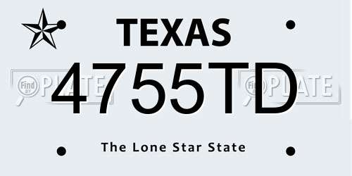4755TD Texas License Plate