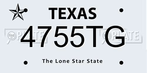4755TG Texas License Plate