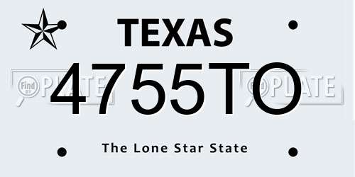 4755TO Texas License Plate