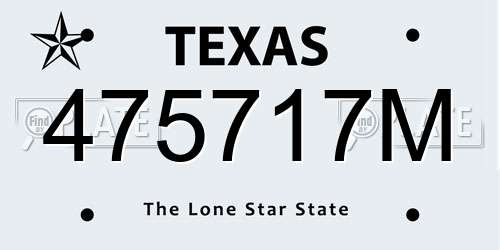 475717M Texas License Plate