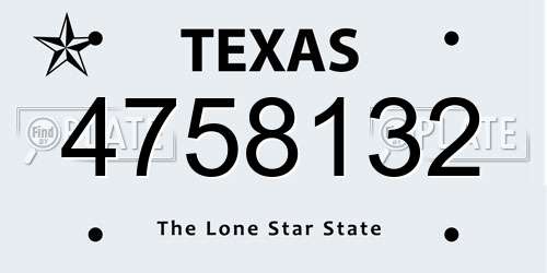 4758132 Texas License Plate