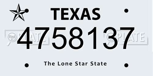 4758137 Texas License Plate