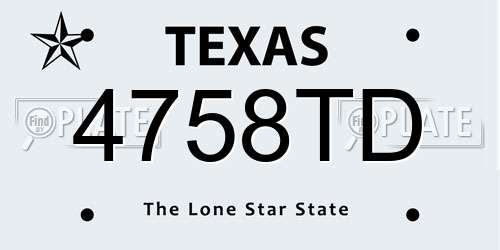 4758TD Texas License Plate