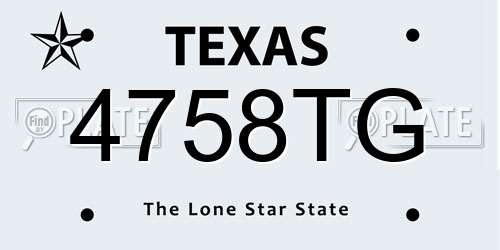 4758TG Texas License Plate