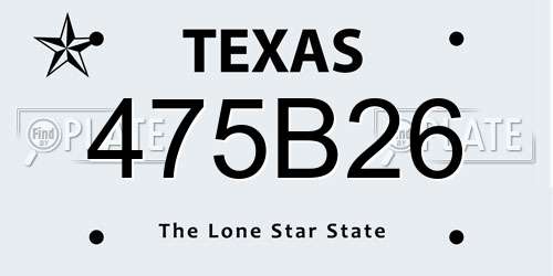 475B26 Texas License Plate