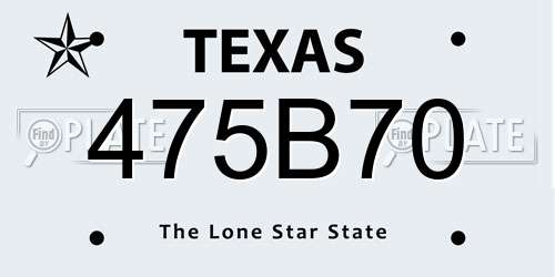 475B70 Texas License Plate