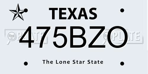 475BZO Texas License Plate