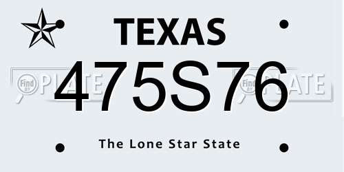 475S76 Texas License Plate