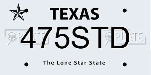 475STD Texas License Plate