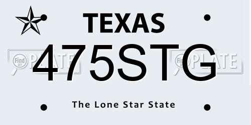 475STG Texas License Plate