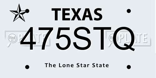 475STQ Texas License Plate