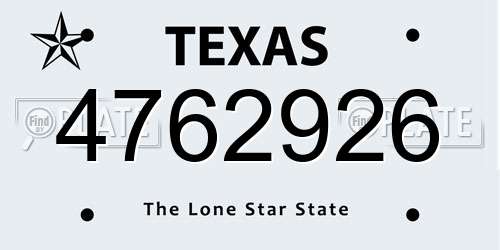 4762926 Texas License Plate