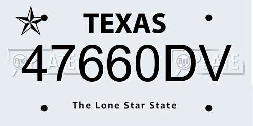 47660DV Texas License Plate