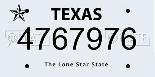 4767976 Texas License Plate