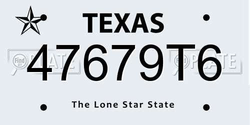 47679T6 Texas License Plate