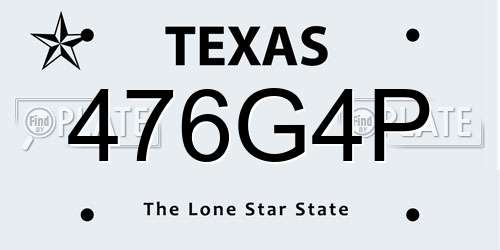 476G4P Texas License Plate