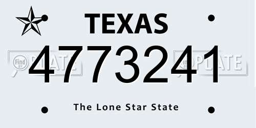 4773241 Texas License Plate