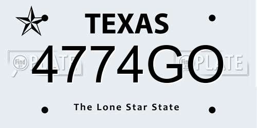 4774GO Texas License Plate