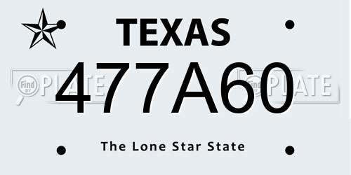 477A60 Texas License Plate