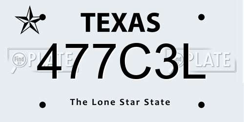 477C3L Texas License Plate