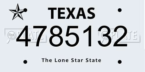 4785132 Texas License Plate