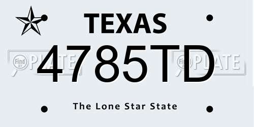 4785TD Texas License Plate