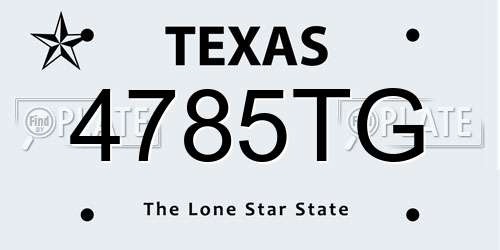 4785TG Texas License Plate