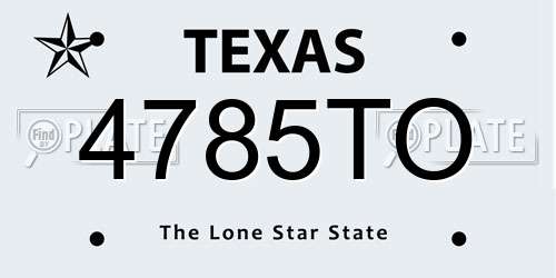 4785TO Texas License Plate