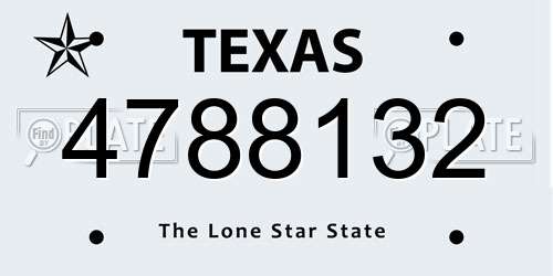 4788132 Texas License Plate