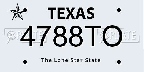 4788TO Texas License Plate