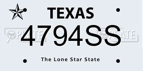 4794SS Texas License Plate